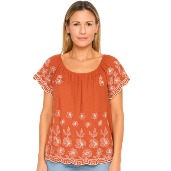 Fever Embroidered Floral Detail Boho Blouse Size XS - Picture 1 of 3